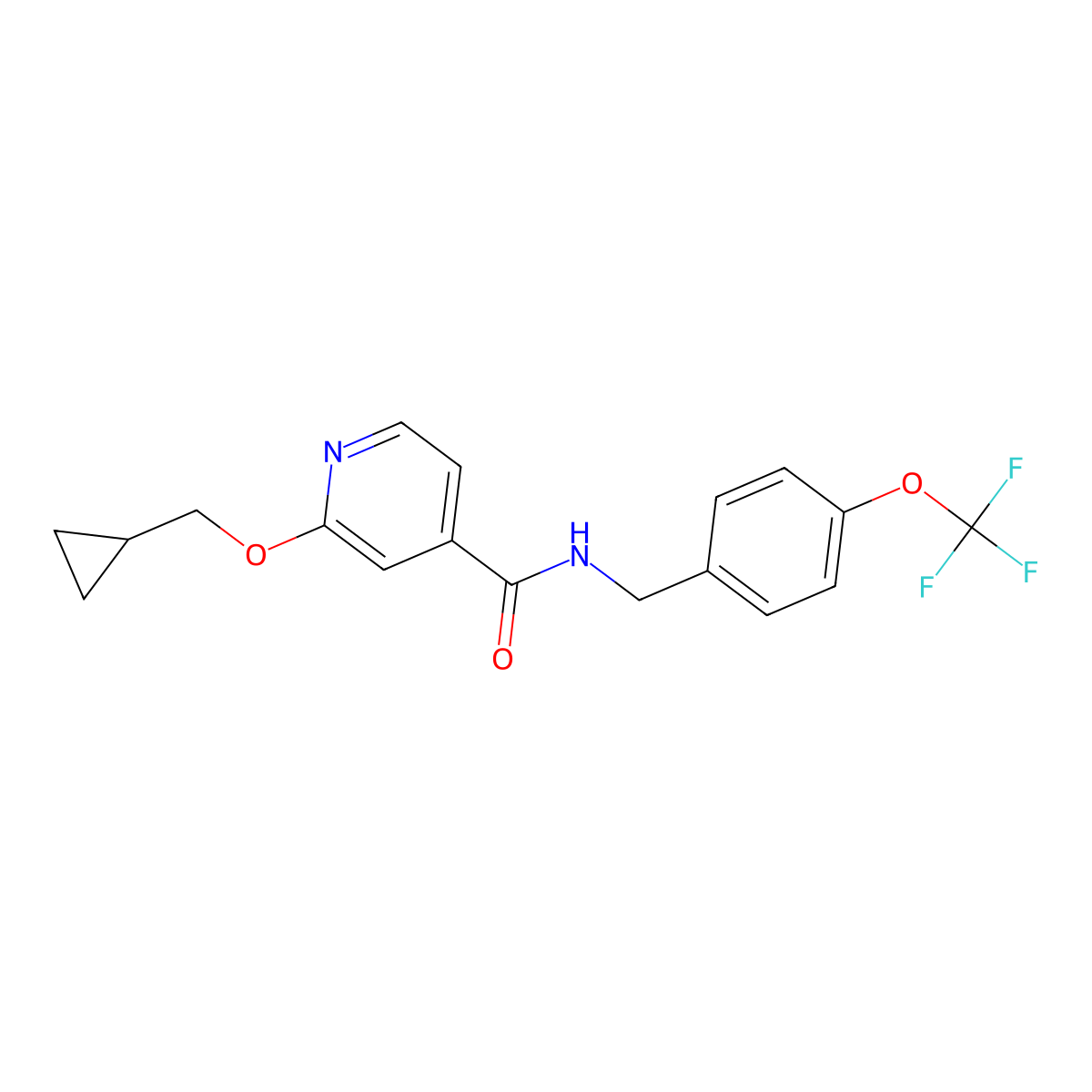2-(cyclopropylmethoxy)-N-(4-(trifluoromethoxy)benzyl)isonicotinamide molecular structure, CAS 2034244-85-2