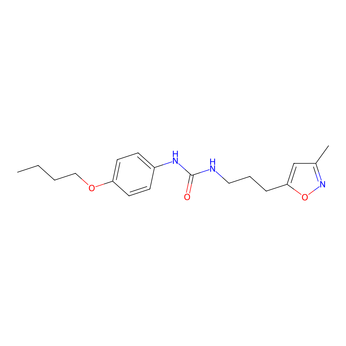1-(4-Butoxyphenyl)-3-(3-(3-methylisoxazol-5-yl)propyl)urea molecular structure, CAS 2034244-86-3
