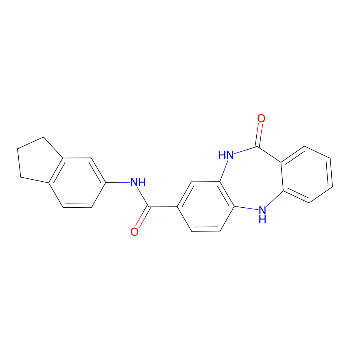 N-(2,3-dihydro-1H-inden-5-yl)-10-oxo-2,9-diazatricyclo[9.4.0.0^{3,8}]pentadeca-1(11),3(8),4,6,12,14-hexaene-6-carboxamide molecular structure, CAS 2034244-98-7