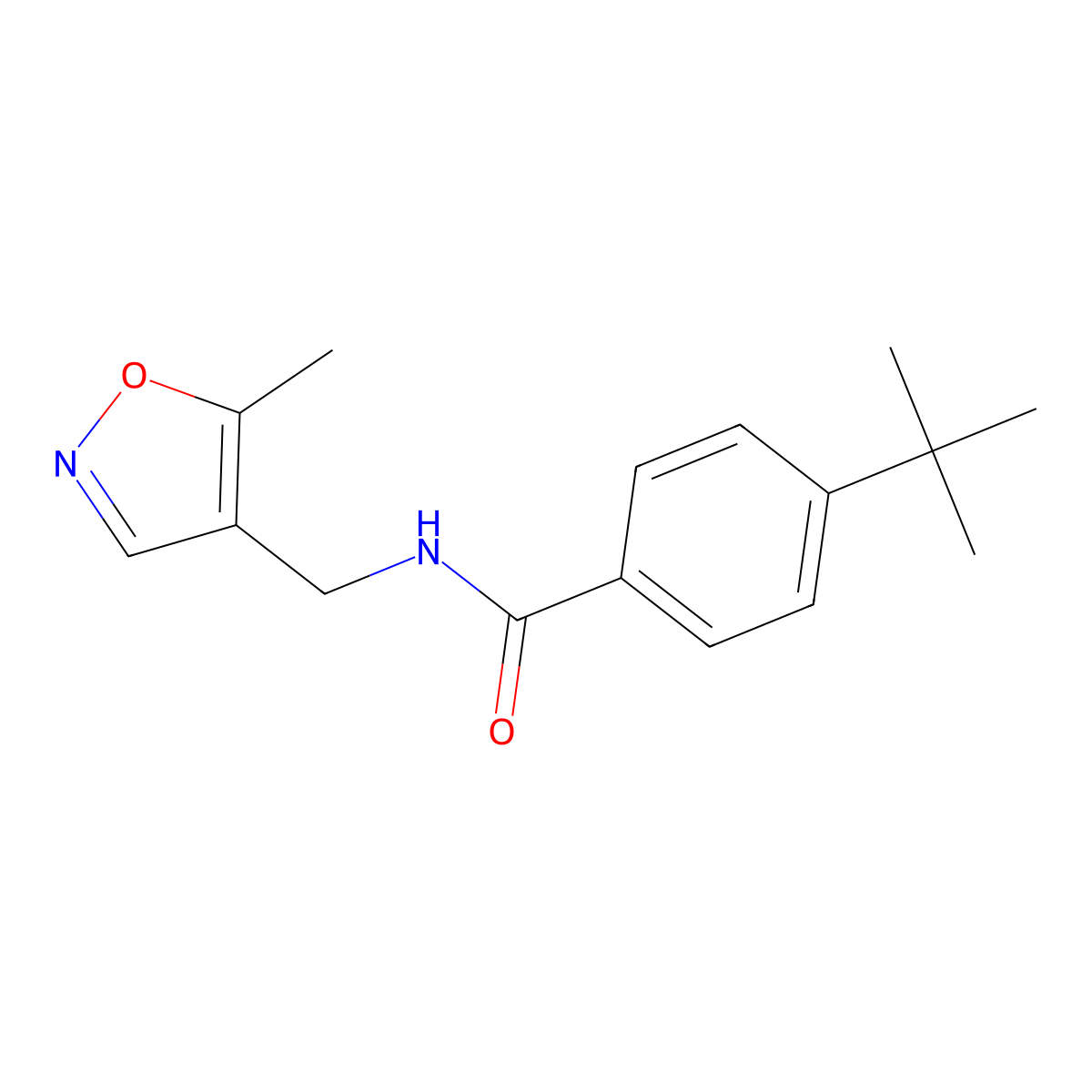 4-(tert-butyl)-N-((5-methylisoxazol-4-yl)methyl)benzamide molecular structure, CAS 2034245-36-6