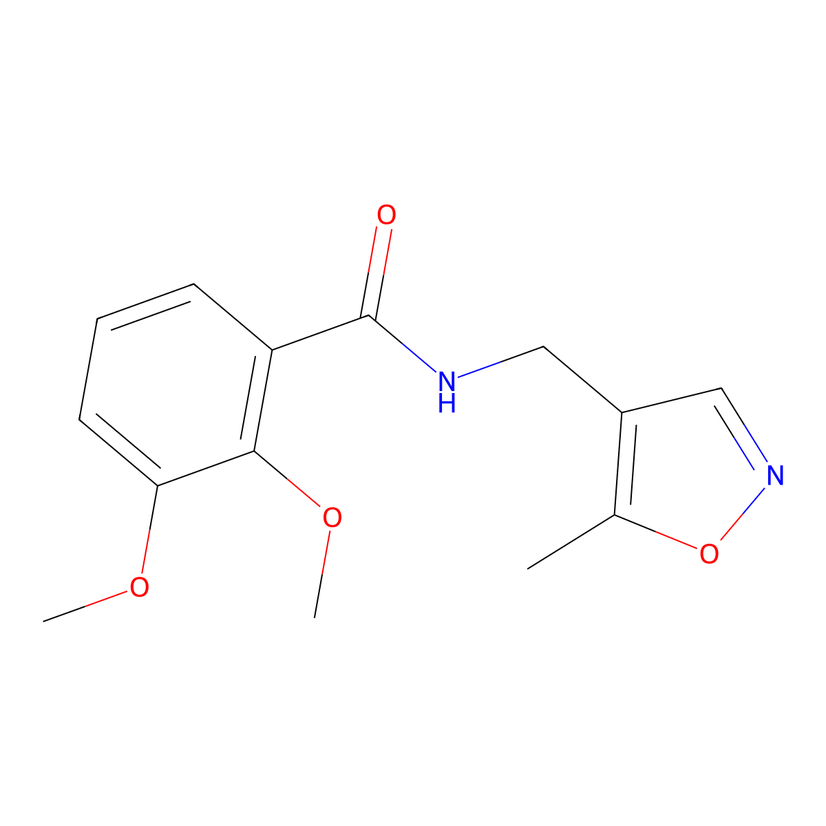 2,3-dimethoxy-N-((5-methylisoxazol-4-yl)methyl)benzamide molecular structure, CAS 2034245-38-8