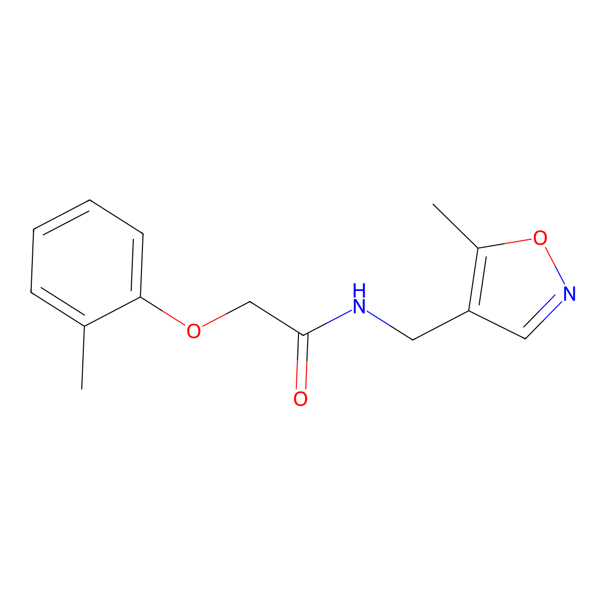 N-((5-methylisoxazol-4-yl)methyl)-2-(o-tolyloxy)acetamide molecular structure, CAS 2034245-45-7