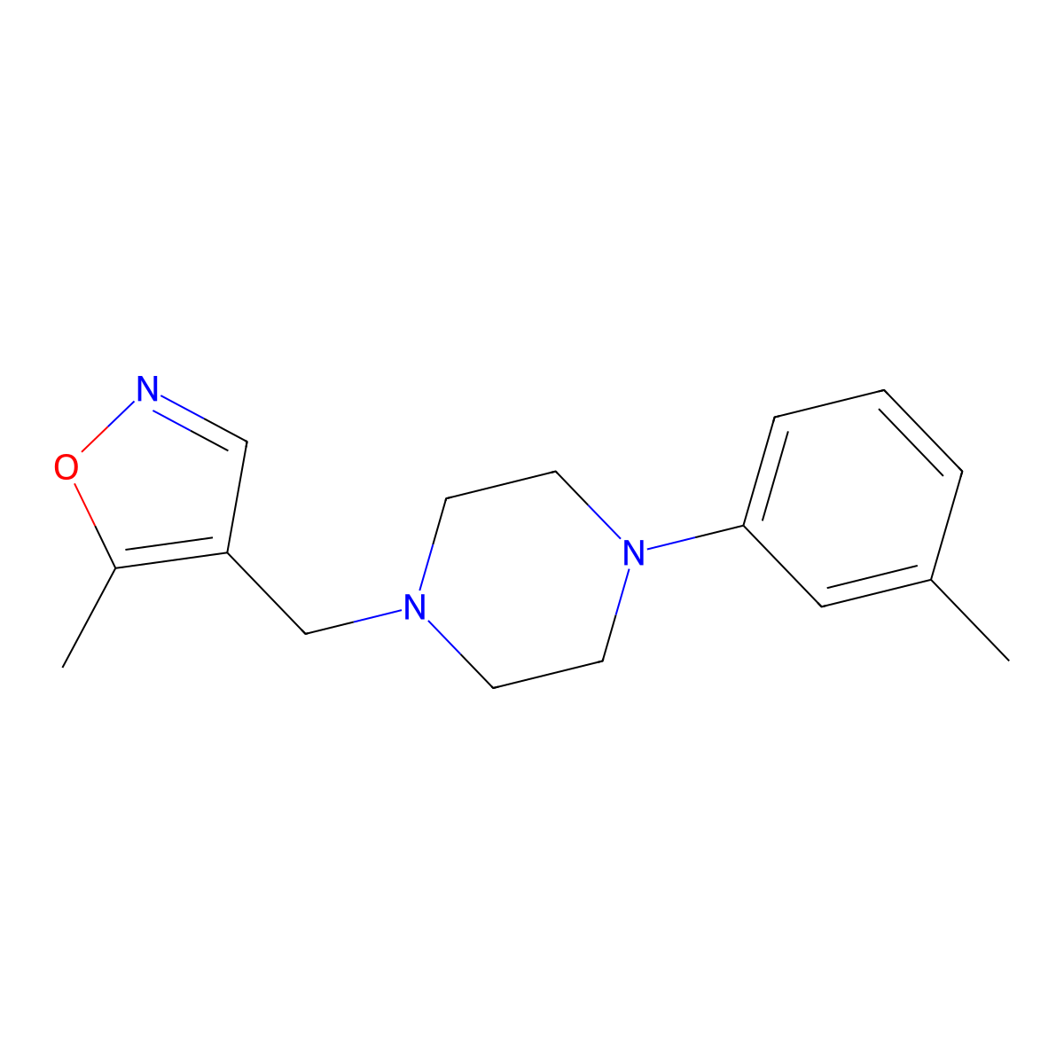 5-Methyl-4-((4-(m-tolyl)piperazin-1-yl)methyl)isoxazole molecular structure, CAS 2034245-54-8