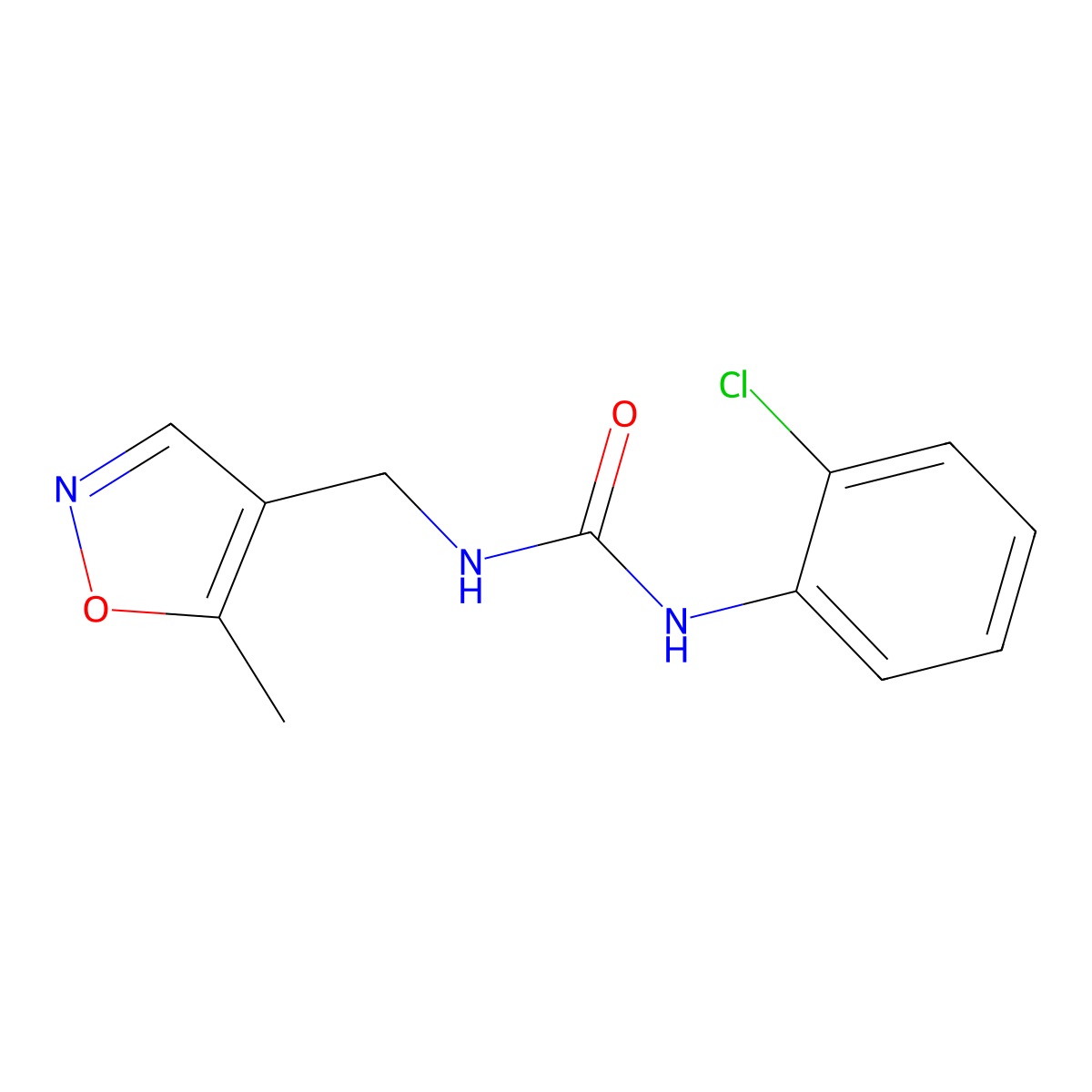 1-(2-Chlorophenyl)-3-((5-methylisoxazol-4-yl)methyl)urea molecular structure, CAS 2034245-58-2
