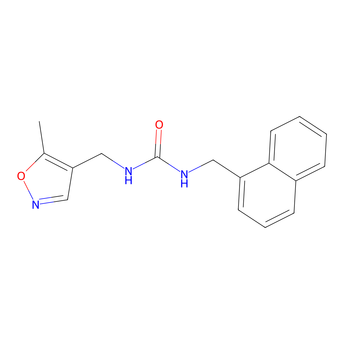 1-((5-Methylisoxazol-4-yl)methyl)-3-(naphthalen-1-ylmethyl)urea molecular structure, CAS 2034245-59-3