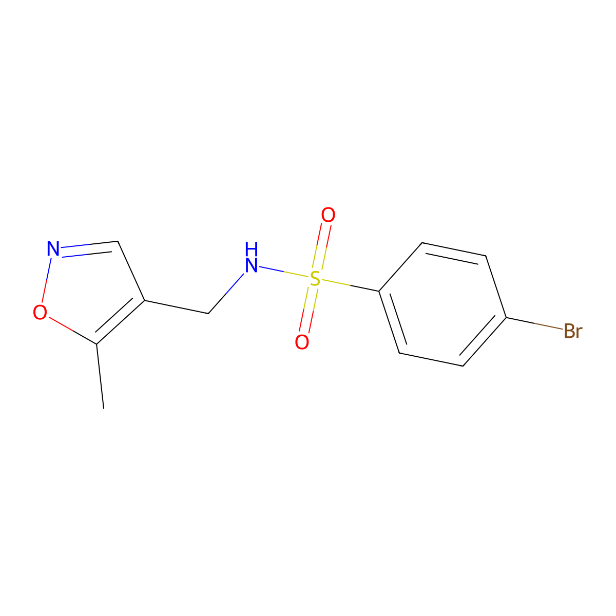 4-bromo-N-((5-methylisoxazol-4-yl)methyl)benzenesulfonamide molecular structure, CAS 2034245-65-1