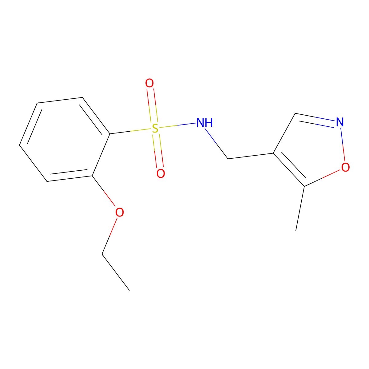 2-ethoxy-N-((5-methylisoxazol-4-yl)methyl)benzenesulfonamide molecular structure, CAS 2034245-69-5