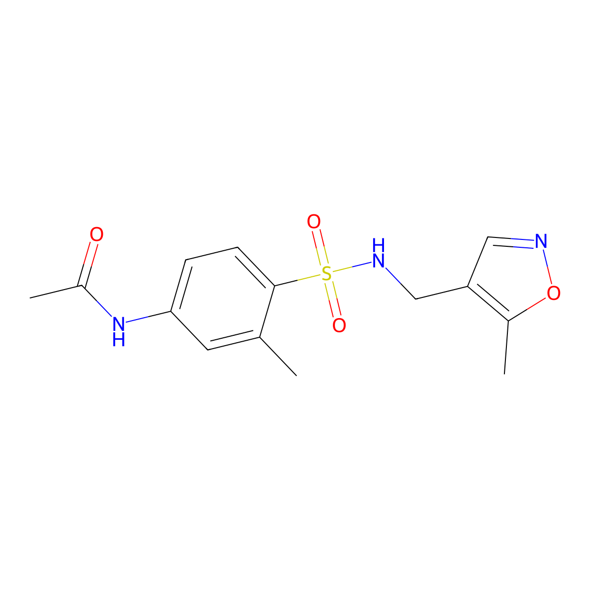 N-(3-methyl-4-(N-((5-methylisoxazol-4-yl)methyl)sulfamoyl)phenyl)acetamide molecular structure, CAS 2034245-73-1