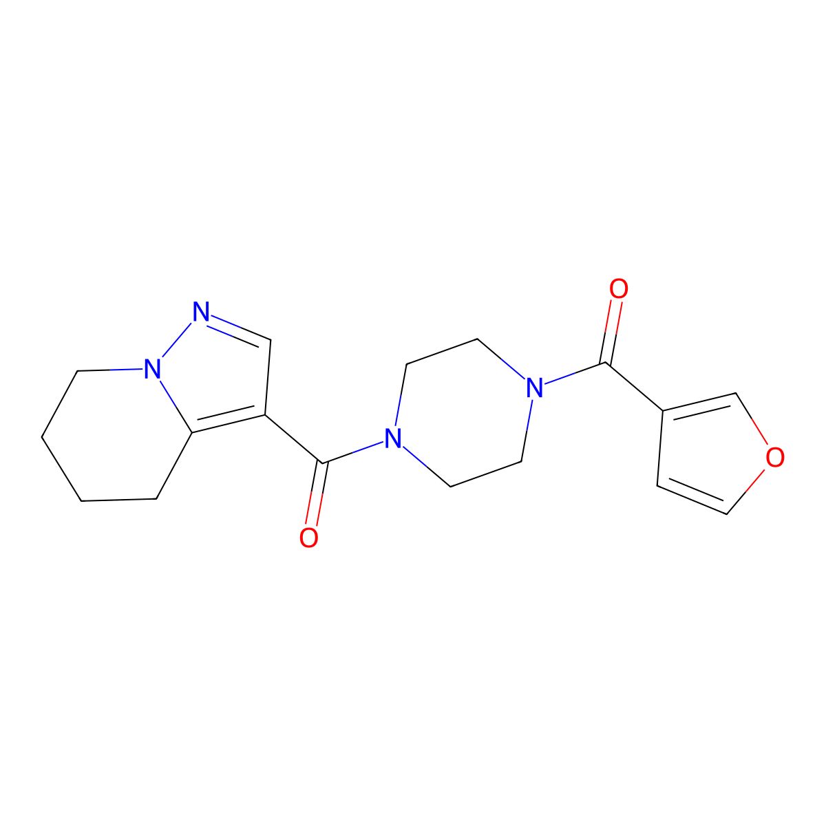 (4-(Furan-3-carbonyl)piperazin-1-yl)(4,5,6,7-tetrahydropyrazolo[1,5-a]pyridin-3-yl)methanone molecular structure, CAS 2034245-78-6