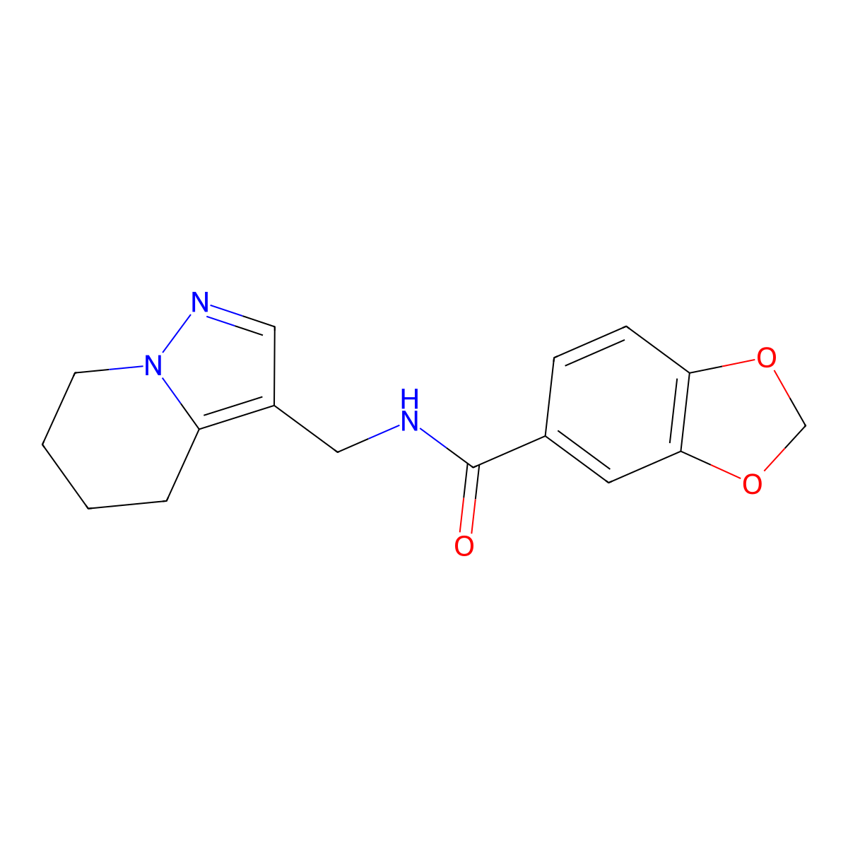N-((4,5,6,7-tetrahydropyrazolo[1,5-a]pyridin-3-yl)methyl)benzo[d][1,3]dioxole-5-carboxamide molecular structure, CAS 2034245-87-7