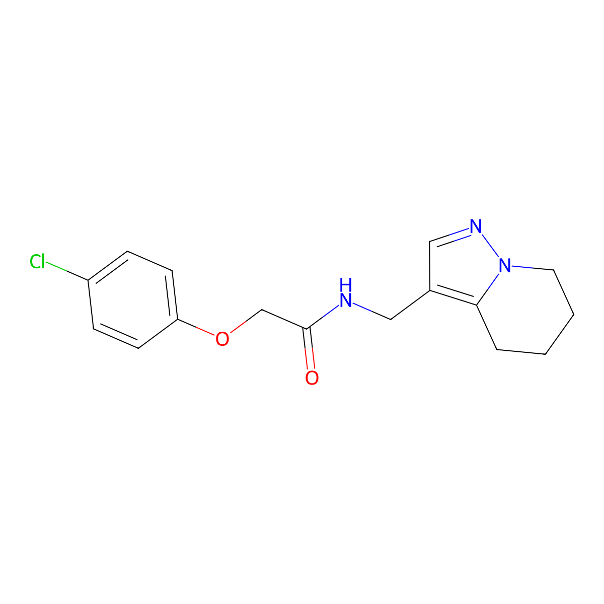 2-(4-chlorophenoxy)-N-((4,5,6,7-tetrahydropyrazolo[1,5-a]pyridin-3-yl)methyl)acetamide molecular structure, CAS 2034245-90-2