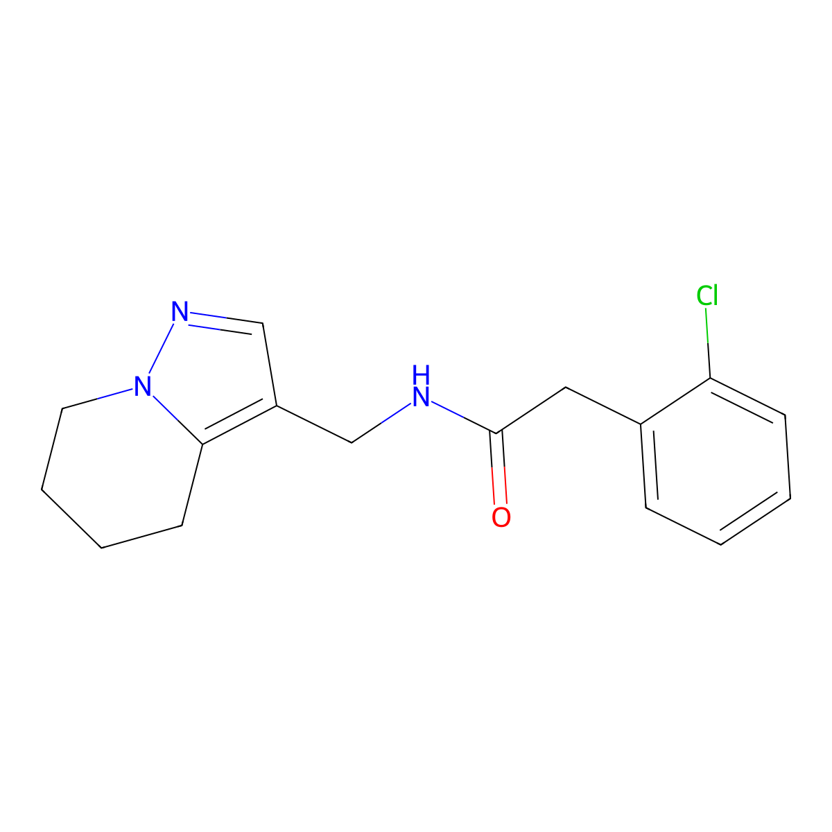 2-(2-chlorophenyl)-N-((4,5,6,7-tetrahydropyrazolo[1,5-a]pyridin-3-yl)methyl)acetamide molecular structure, CAS 2034245-93-5
