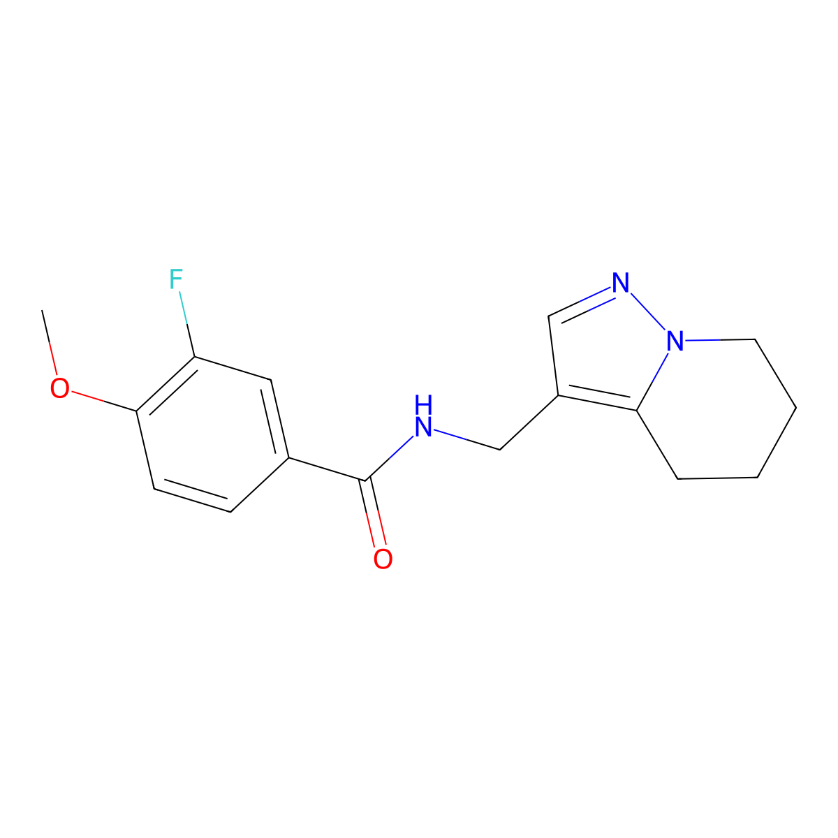 3-fluoro-4-methoxy-N-((4,5,6,7-tetrahydropyrazolo[1,5-a]pyridin-3-yl)methyl)benzamide molecular structure, CAS 2034246-03-0