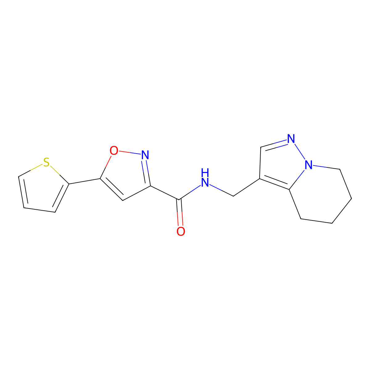 N-((4,5,6,7-tetrahydropyrazolo[1,5-a]pyridin-3-yl)methyl)-5-(thiophen-2-yl)isoxazole-3-carboxamide molecular structure, CAS 2034246-04-1
