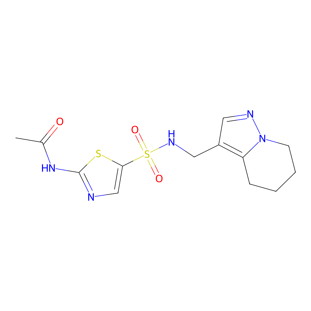 N-(5-(N-((4,5,6,7-tetrahydropyrazolo[1,5-a]pyridin-3-yl)methyl)sulfamoyl)thiazol-2-yl)acetamide molecular structure, CAS 2034246-13-2