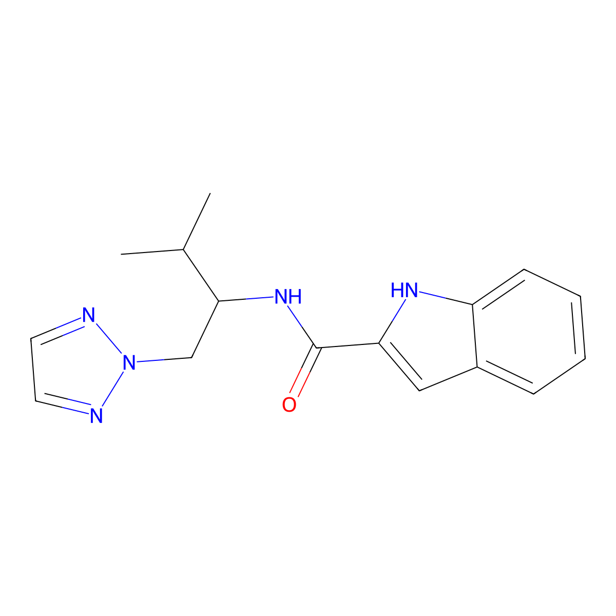 N-[3-methyl-1-(2H-1,2,3-triazol-2-yl)butan-2-yl]-1H-indole-2-carboxamide molecular structure, CAS 2034246-14-3