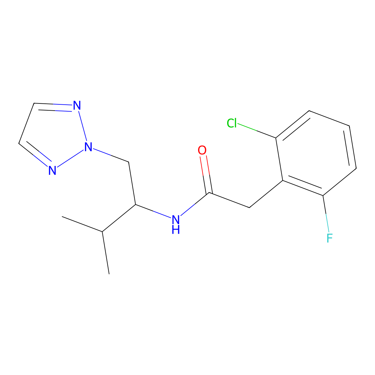 2-(2-chloro-6-fluorophenyl)-N-[3-methyl-1-(2H-1,2,3-triazol-2-yl)butan-2-yl]acetamide molecular structure, CAS 2034246-15-4