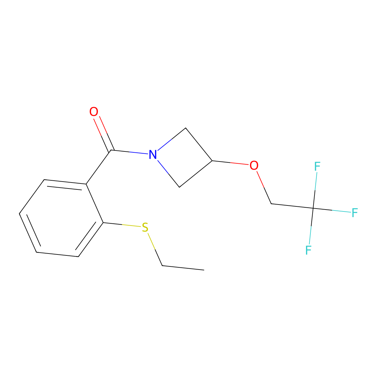 (2-(Ethylthio)phenyl)(3-(2,2,2-trifluoroethoxy)azetidin-1-yl)methanone molecular structure, CAS 2034246-21-2