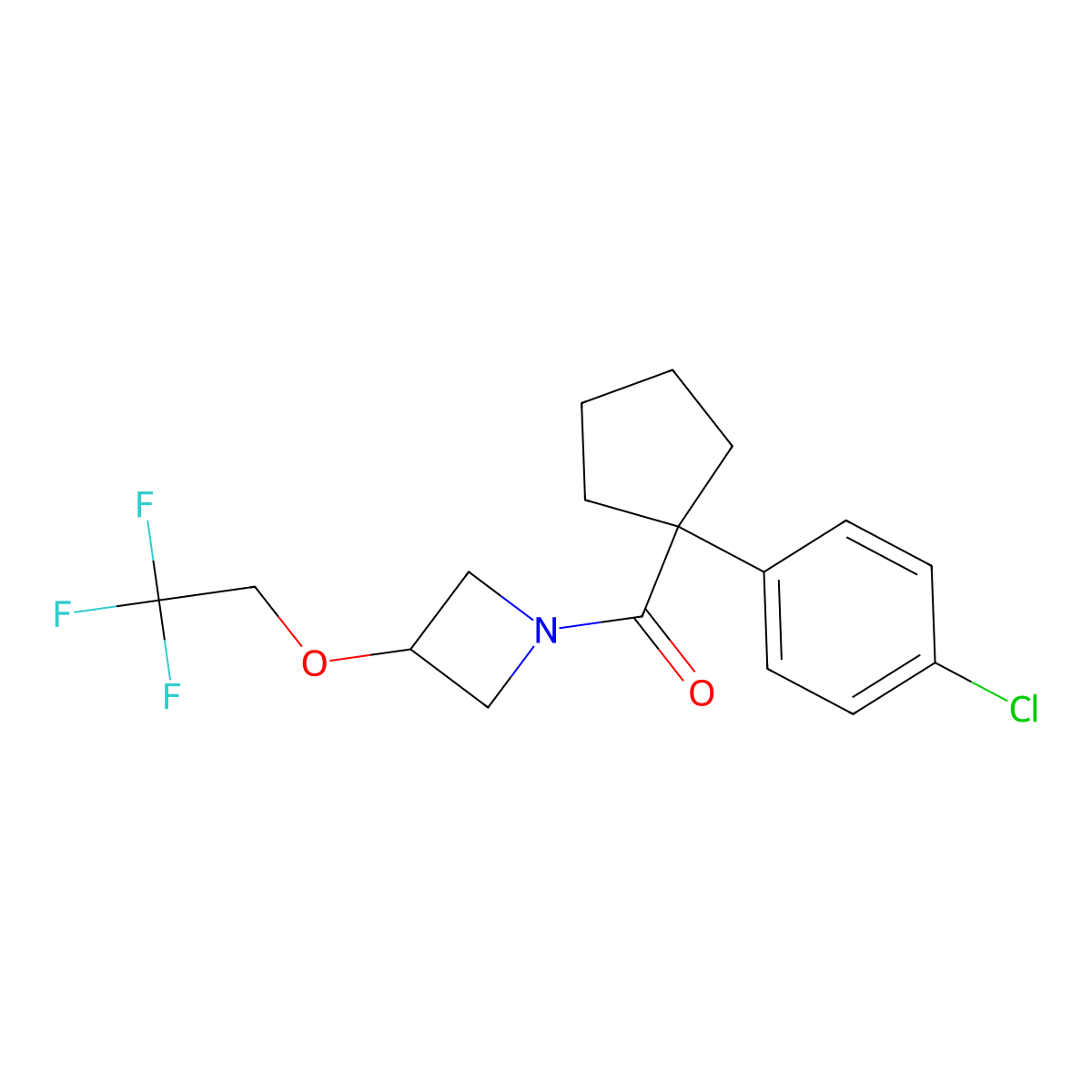 (1-(4-Chlorophenyl)cyclopentyl)(3-(2,2,2-trifluoroethoxy)azetidin-1-yl)methanone molecular structure, CAS 2034246-29-0