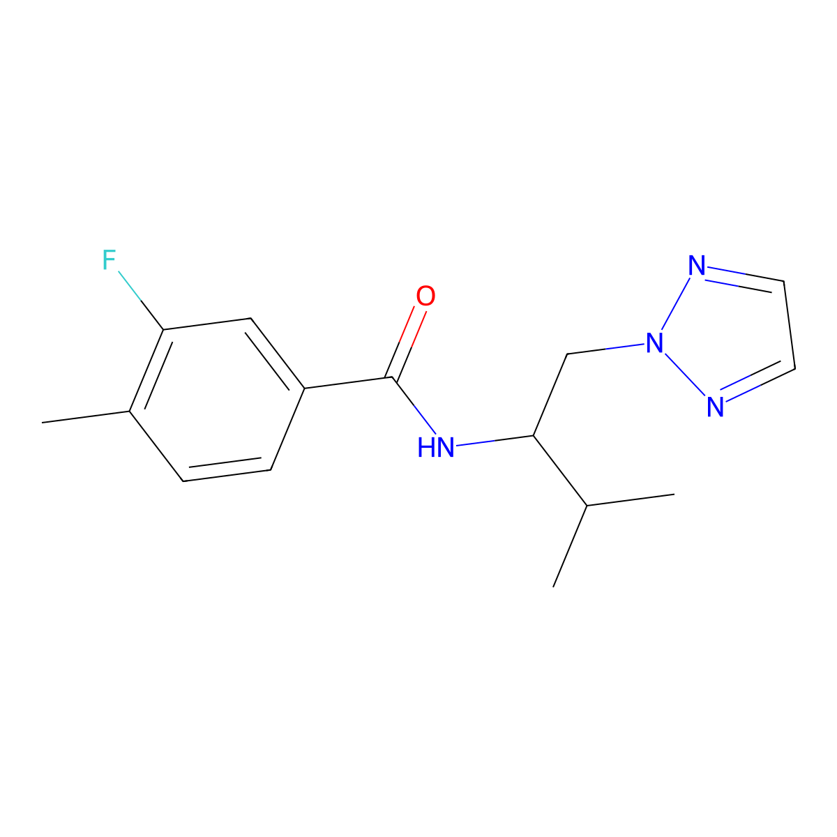 3-fluoro-4-methyl-N-(3-methyl-1-(2H-1,2,3-triazol-2-yl)butan-2-yl)benzamide molecular structure, CAS 2034246-31-4