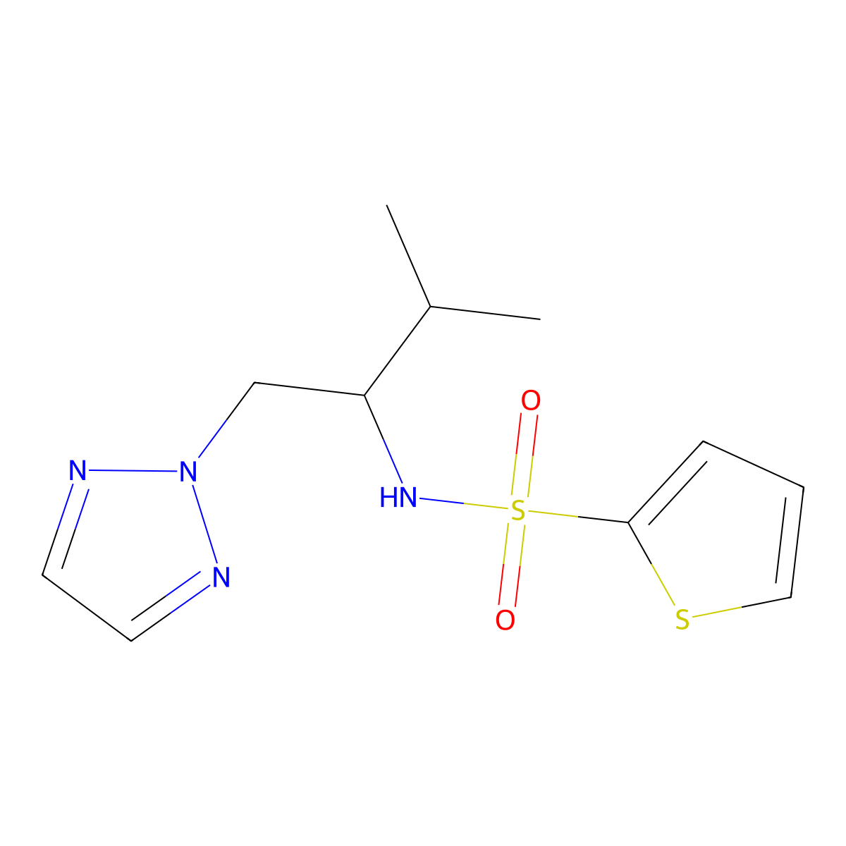 N-[3-methyl-1-(2H-1,2,3-triazol-2-yl)butan-2-yl]thiophene-2-sulfonamide molecular structure, CAS 2034246-37-0