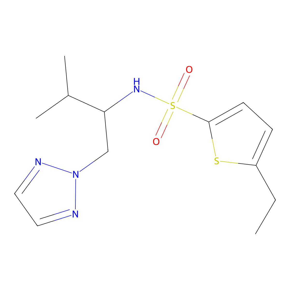 5-ethyl-N-[3-methyl-1-(2H-1,2,3-triazol-2-yl)butan-2-yl]thiophene-2-sulfonamide molecular structure, CAS 2034246-41-6