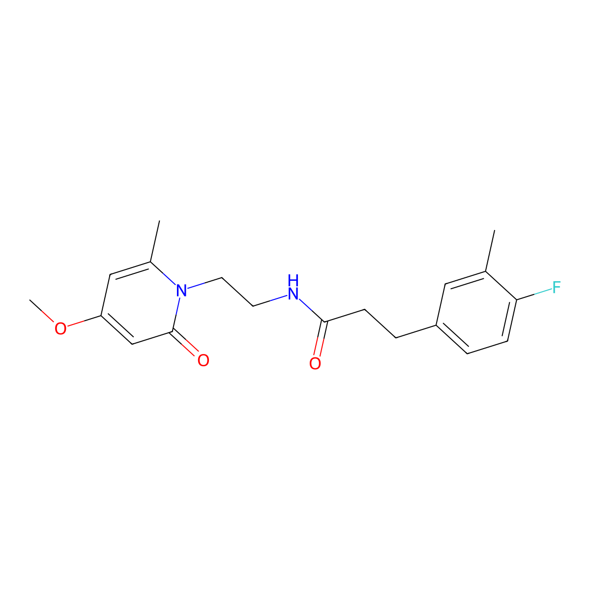 3-(4-fluoro-3-methylphenyl)-N-(2-(4-methoxy-6-methyl-2-oxopyridin-1(2H)-yl)ethyl)propanamide molecular structure, CAS 2034246-43-8