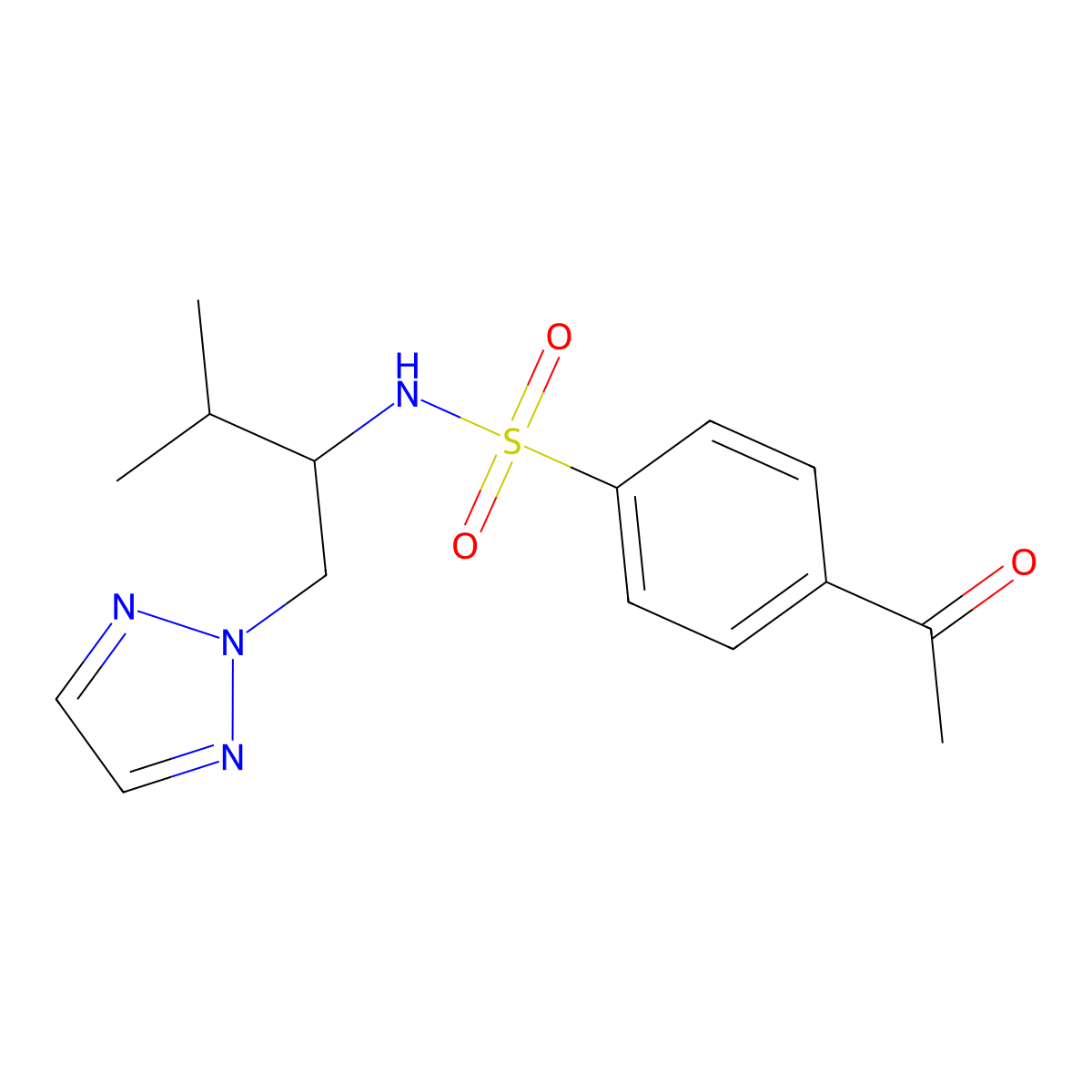 4-acetyl-N-(3-methyl-1-(2H-1,2,3-triazol-2-yl)butan-2-yl)benzenesulfonamide molecular structure, CAS 2034246-44-9