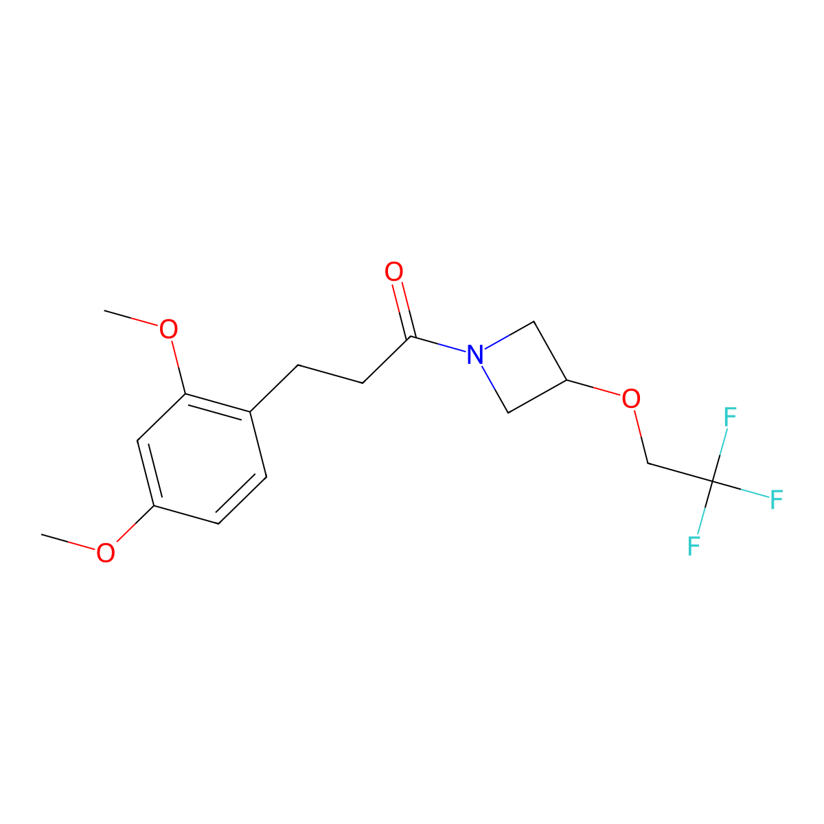 3-(2,4-Dimethoxyphenyl)-1-[3-(2,2,2-trifluoroethoxy)azetidin-1-yl]propan-1-one molecular structure, CAS 2034246-47-2
