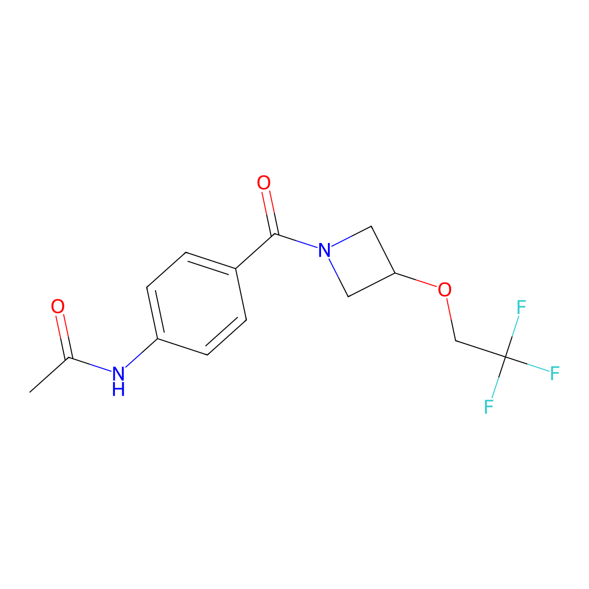 N-{4-[3-(2,2,2-trifluoroethoxy)azetidine-1-carbonyl]phenyl}acetamide molecular structure, CAS 2034246-50-7