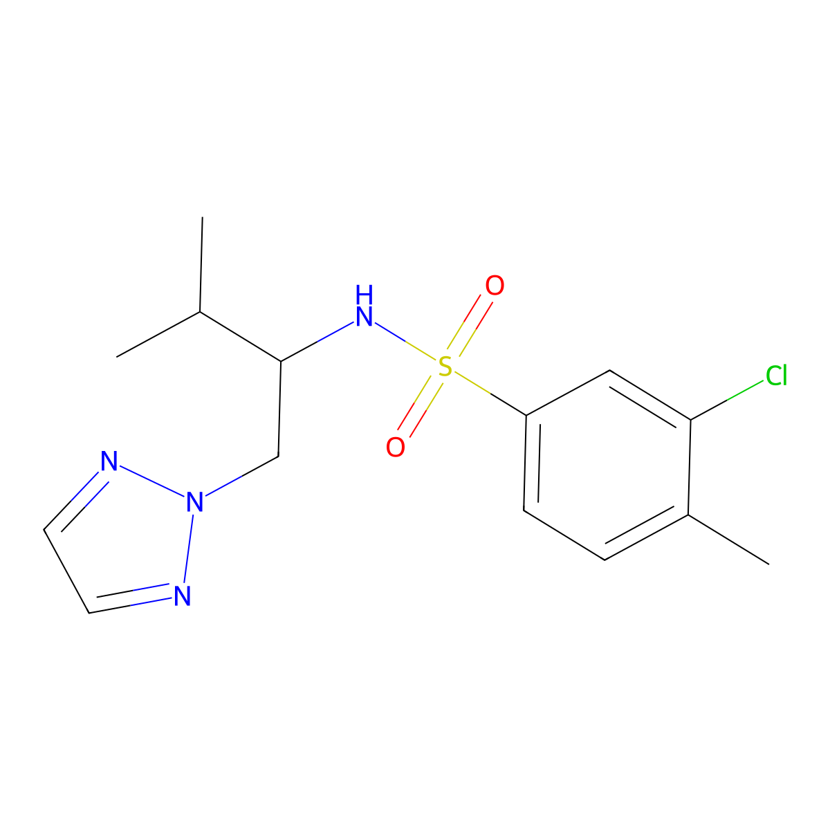 3-chloro-4-methyl-N-(3-methyl-1-(2H-1,2,3-triazol-2-yl)butan-2-yl)benzenesulfonamide molecular structure, CAS 2034246-51-8