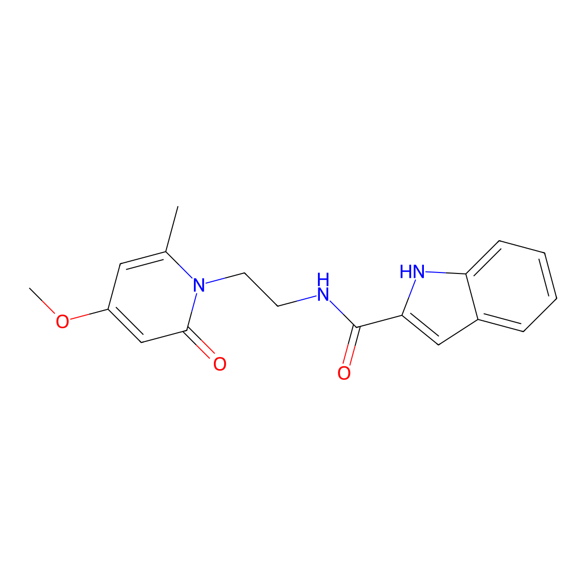 N-(2-(4-methoxy-6-methyl-2-oxopyridin-1(2H)-yl)ethyl)-1H-indole-2-carboxamide molecular structure, CAS 2034246-52-9