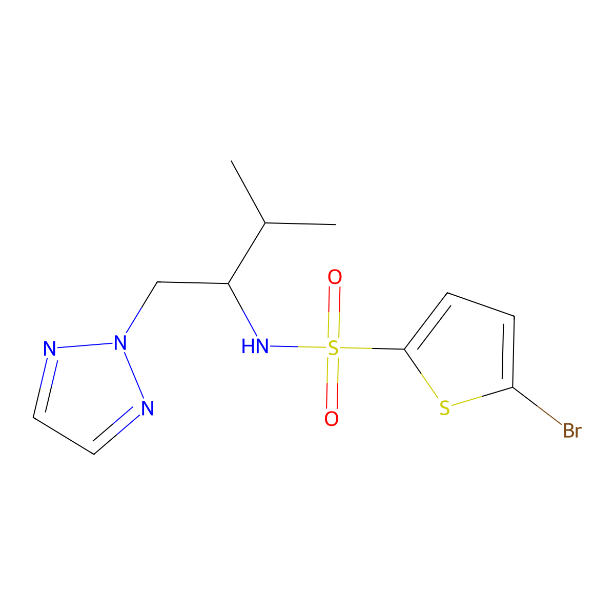 5-bromo-N-[3-methyl-1-(2H-1,2,3-triazol-2-yl)butan-2-yl]thiophene-2-sulfonamide molecular structure, CAS 2034246-55-2