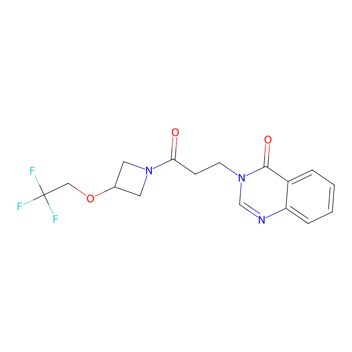 3-(3-oxo-3-(3-(2,2,2-trifluoroethoxy)azetidin-1-yl)propyl)quinazolin-4(3H)-one molecular structure, CAS 2034246-66-5