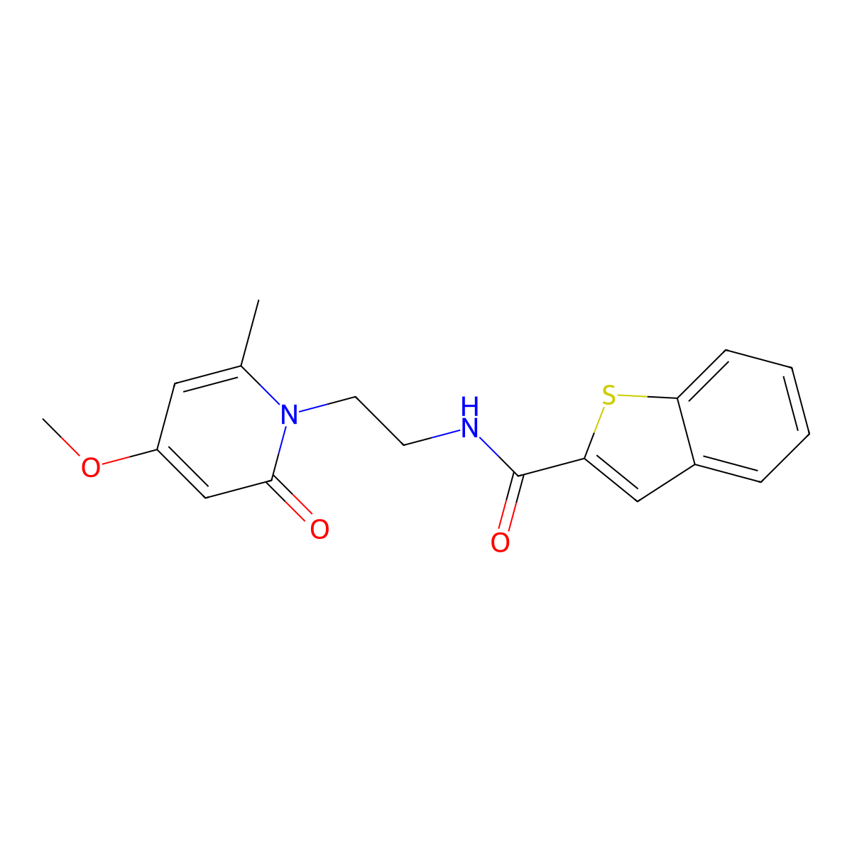 N-(2-(4-methoxy-6-methyl-2-oxopyridin-1(2H)-yl)ethyl)benzo[b]thiophene-2-carboxamide molecular structure, CAS 2034246-69-8