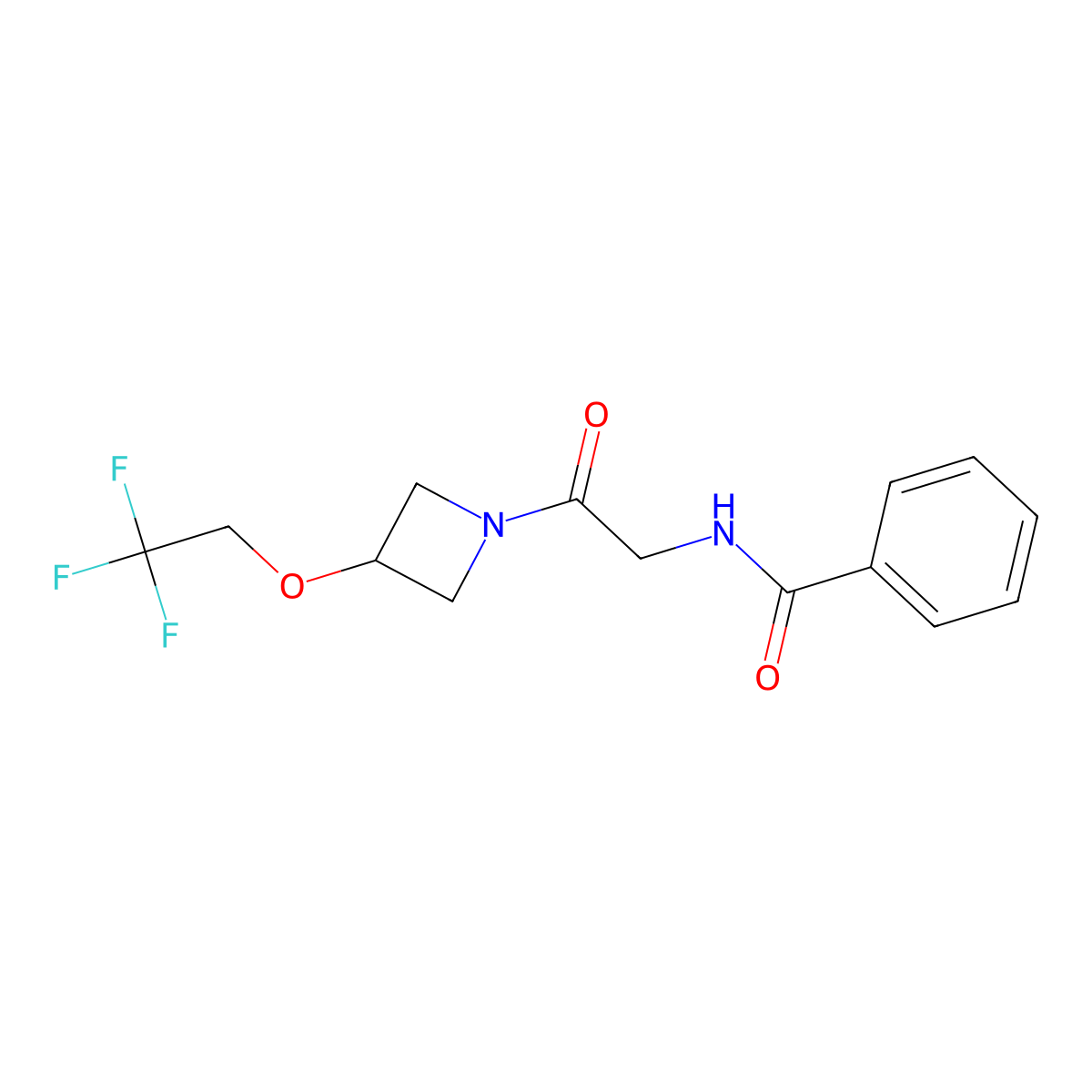 N-(2-oxo-2-(3-(2,2,2-trifluoroethoxy)azetidin-1-yl)ethyl)benzamide molecular structure, CAS 2034246-71-2