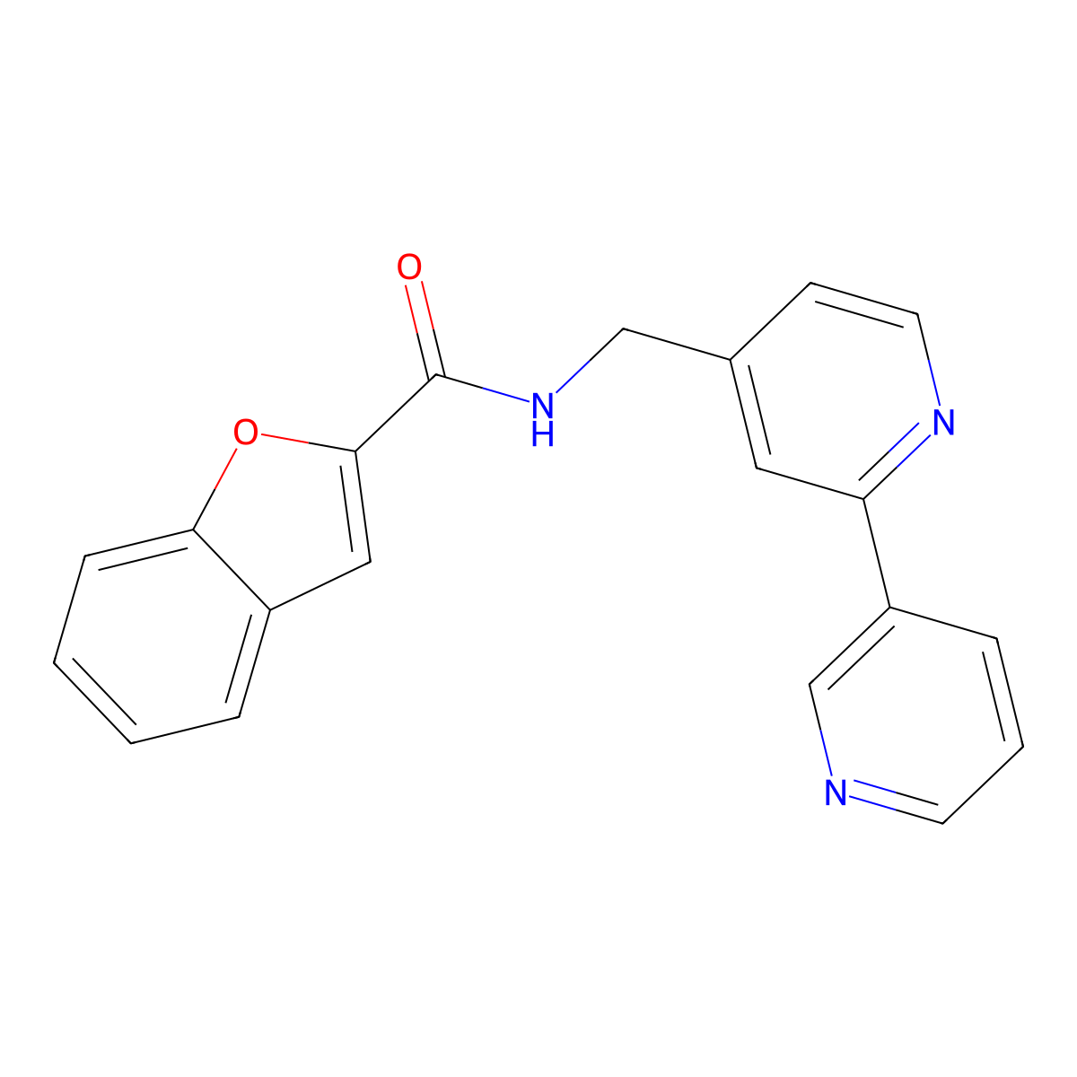 N-({[2,3'-bipyridine]-4-yl}methyl)-1-benzofuran-2-carboxamide molecular structure, CAS 2034246-89-2