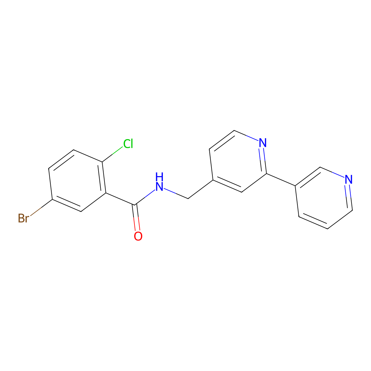 N-([2,3'-bipyridin]-4-ylmethyl)-5-bromo-2-chlorobenzamide molecular structure, CAS 2034247-00-0