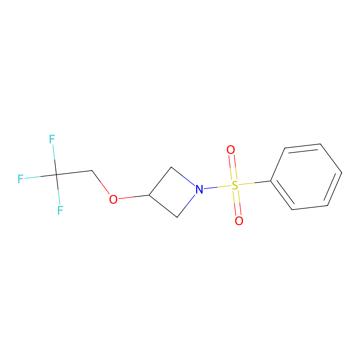 1-(Benzenesulfonyl)-3-(2,2,2-trifluoroethoxy)azetidine molecular structure, CAS 2034247-06-6