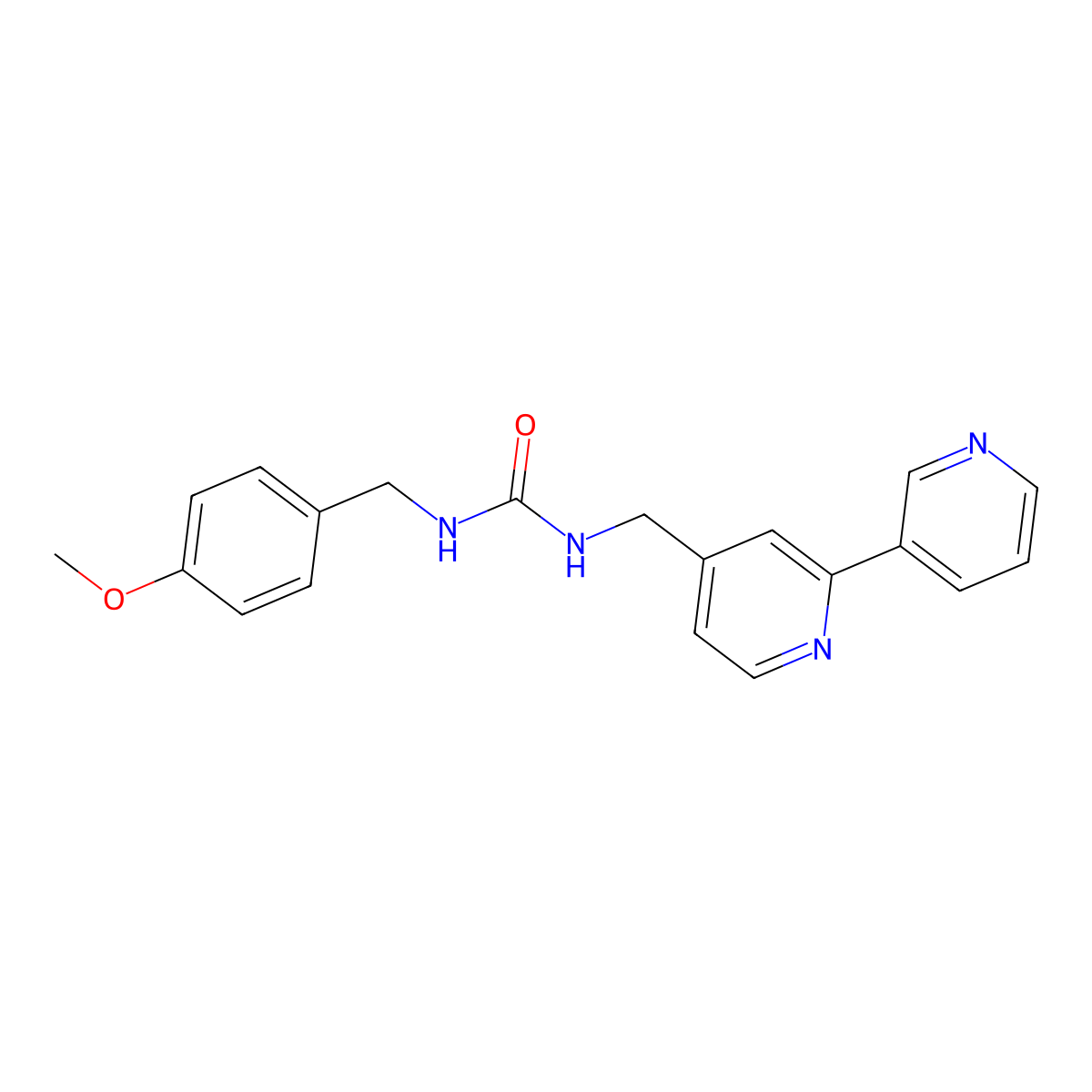 3-({[2,3'-Bipyridine]-4-yl}methyl)-1-[(4-methoxyphenyl)methyl]urea molecular structure, CAS 2034247-14-6