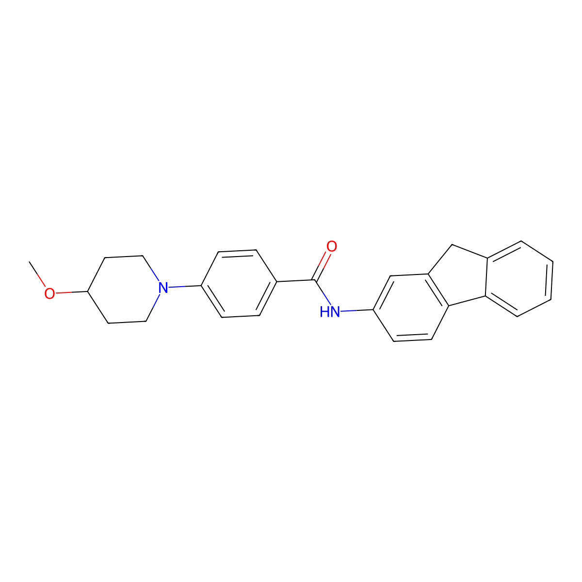N-(9H-fluoren-2-yl)-4-(4-methoxypiperidin-1-yl)benzamide molecular structure, CAS 2034247-17-9