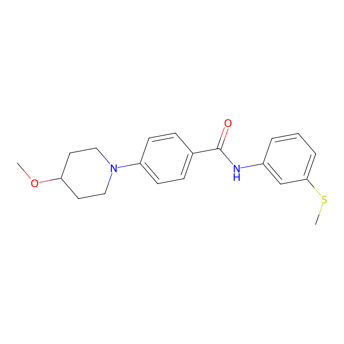 4-(4-methoxypiperidin-1-yl)-N-(3-(methylthio)phenyl)benzamide molecular structure, CAS 2034247-20-4