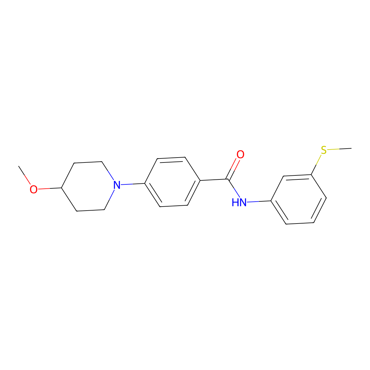 4-(4-methoxypiperidin-1-yl)-N-(3-(methylthio)phenyl)benzamide molecular structure, CAS 2034247-20-4