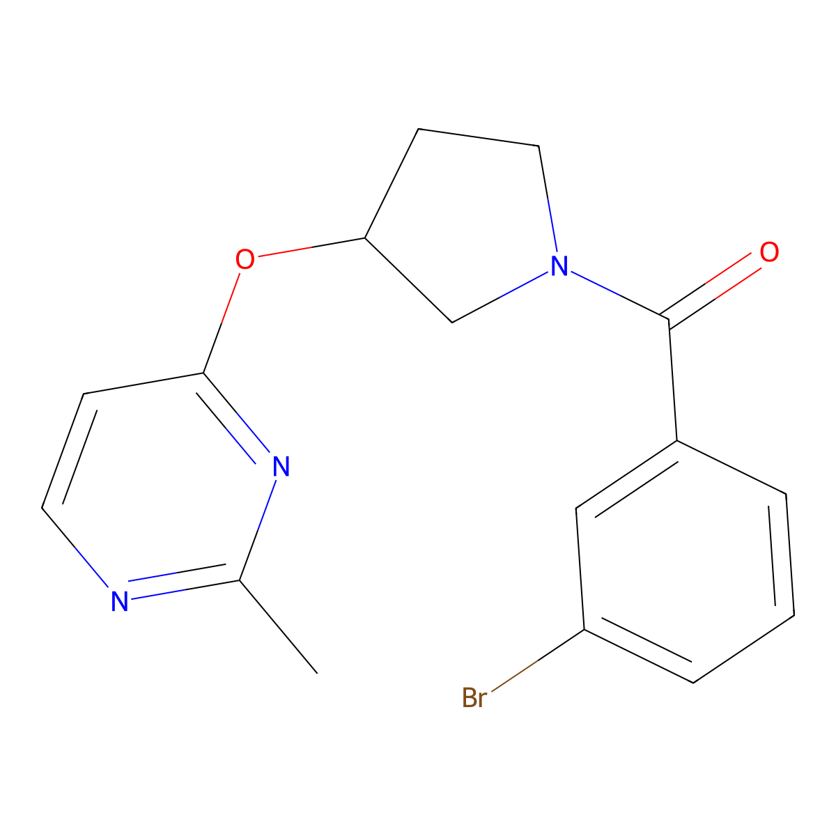 4-{[1-(3-Bromobenzoyl)pyrrolidin-3-yl]oxy}-2-methylpyrimidine molecular structure, CAS 2034247-22-6