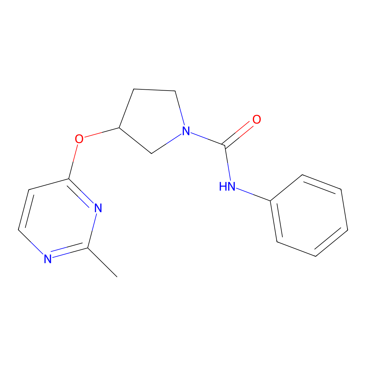 3-[(2-methylpyrimidin-4-yl)oxy]-N-phenylpyrrolidine-1-carboxamide molecular structure, CAS 2034247-32-8
