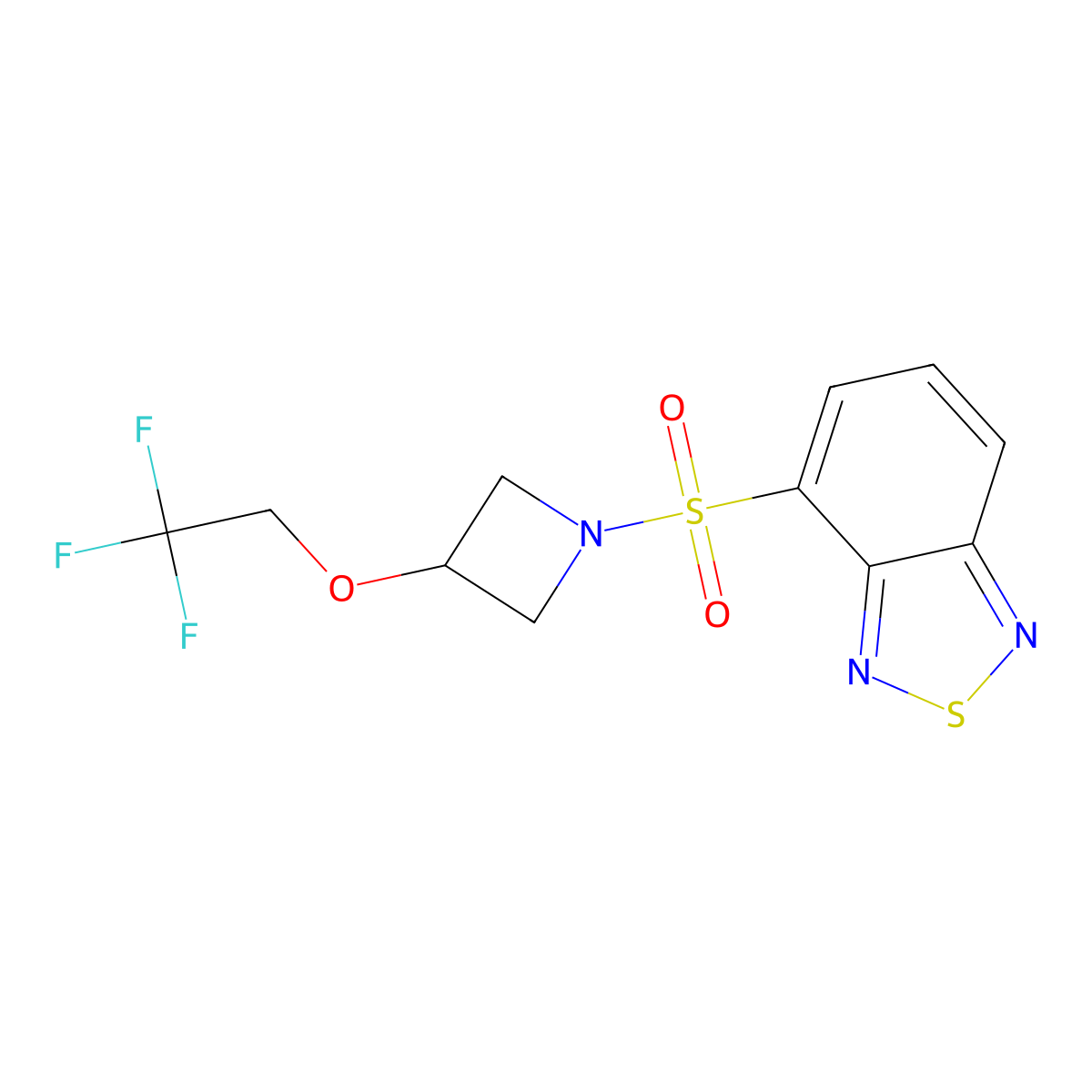 4-((3-(2,2,2-Trifluoroethoxy)azetidin-1-yl)sulfonyl)benzo[c][1,2,5]thiadiazole molecular structure, CAS 2034247-34-0