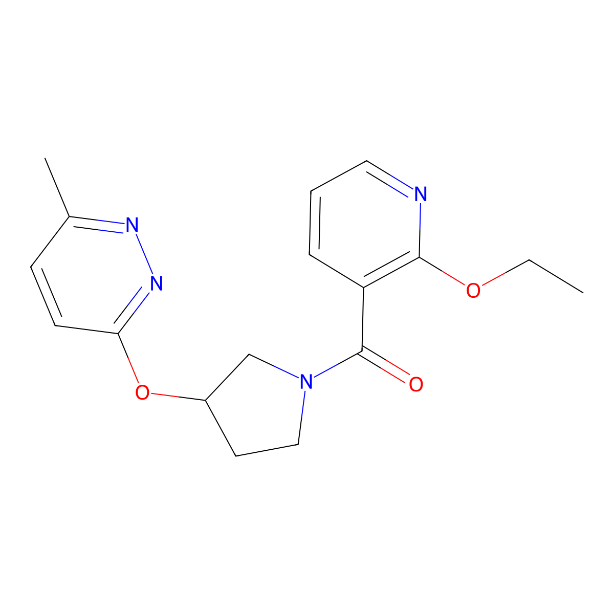 (2-Ethoxypyridin-3-yl)(3-((6-methylpyridazin-3-yl)oxy)pyrrolidin-1-yl)methanone molecular structure, CAS 2034247-39-5