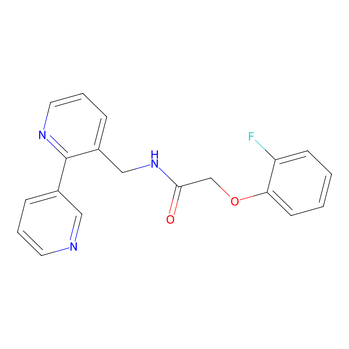 N-([2,3'-bipyridin]-3-ylmethyl)-2-(2-fluorophenoxy)acetamide molecular structure, CAS 2034247-42-0