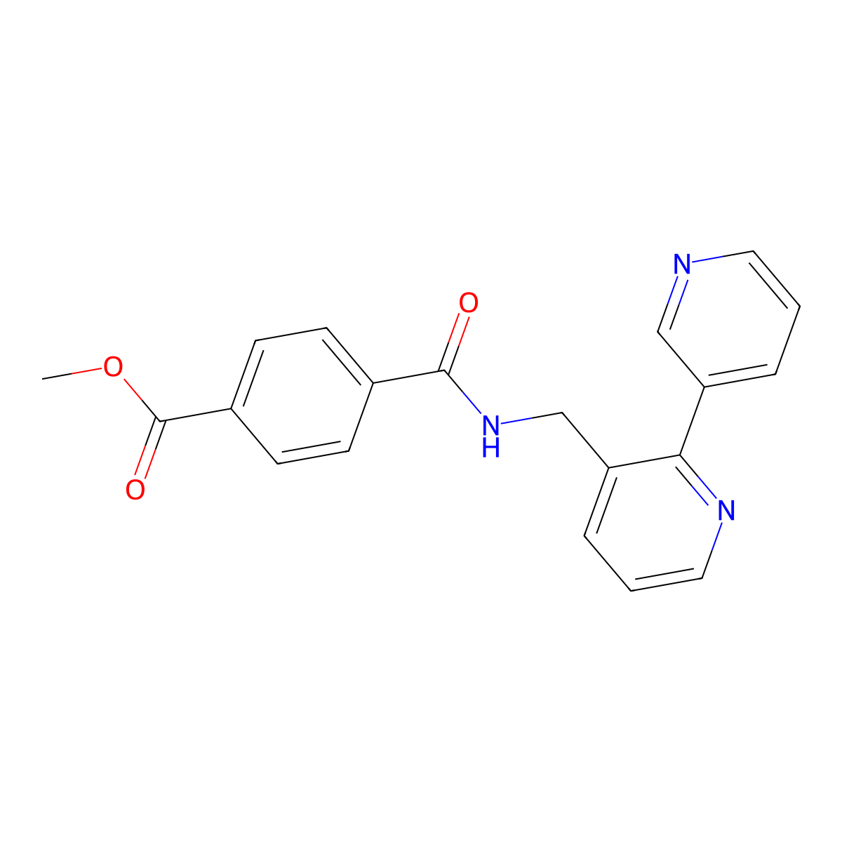 Methyl 4-(([2,3'-bipyridin]-3-ylmethyl)carbamoyl)benzoate molecular structure, CAS 2034247-44-2