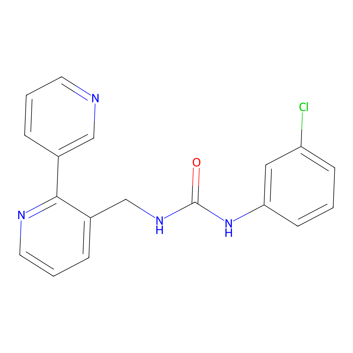 1-([2,3'-Bipyridin]-3-ylmethyl)-3-(3-chlorophenyl)urea molecular structure, CAS 2034247-51-1